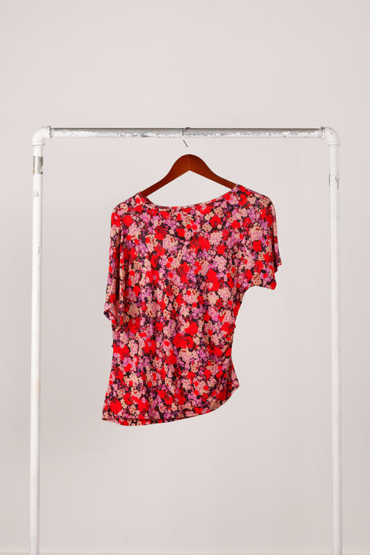 Dries Van Noten 'Floral Print' Modal Asymmetric Top