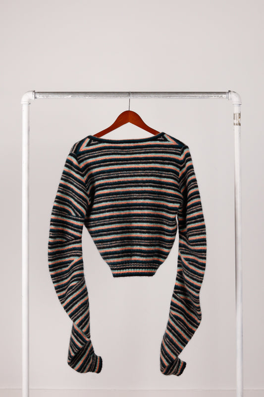 Kiko Kostadinov Woman FW23 'Striped Curl Jumper' Sweater Moss (2023)