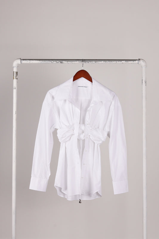 T by Alexander Wang SS22 'Tie Waist' Blouse White (2022)