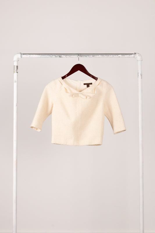 Louis Vuitton AW06 'Textured Tweed' Wool Blouse Ivory (2006)