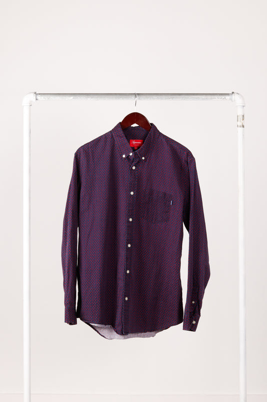 Supreme FW12 'Deco Pattern' Oxford Shirt Navy (2012)