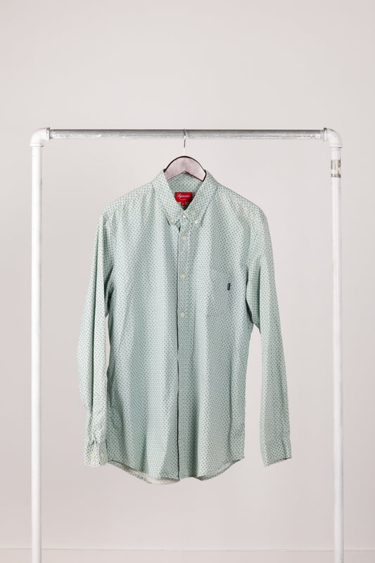 Supreme FW12 'Deco Pattern' Oxford Shirt Teal (2012)