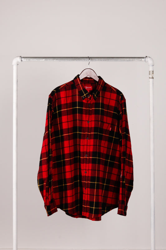 Supreme FW18 'Tartan Flannel' Shirt Red (2018)