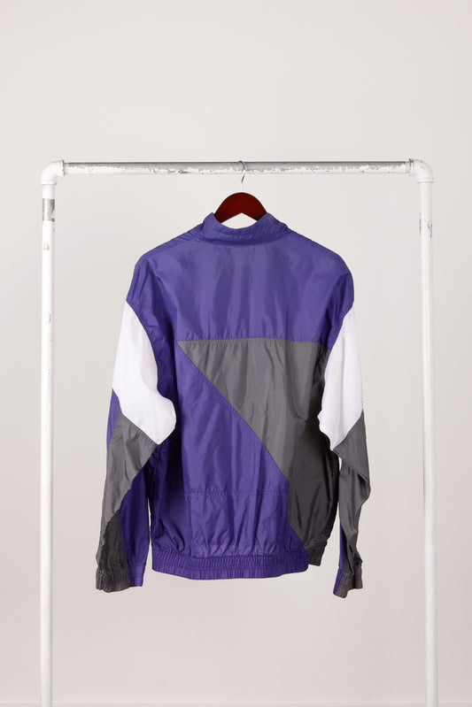 Vintage 90's Nike 'Big Swoosh Panel' Windbreaker Jacket Purple