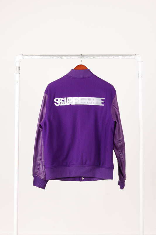 Supreme FW18 'Motion Logo Varsity' Jacket Purple (2018)