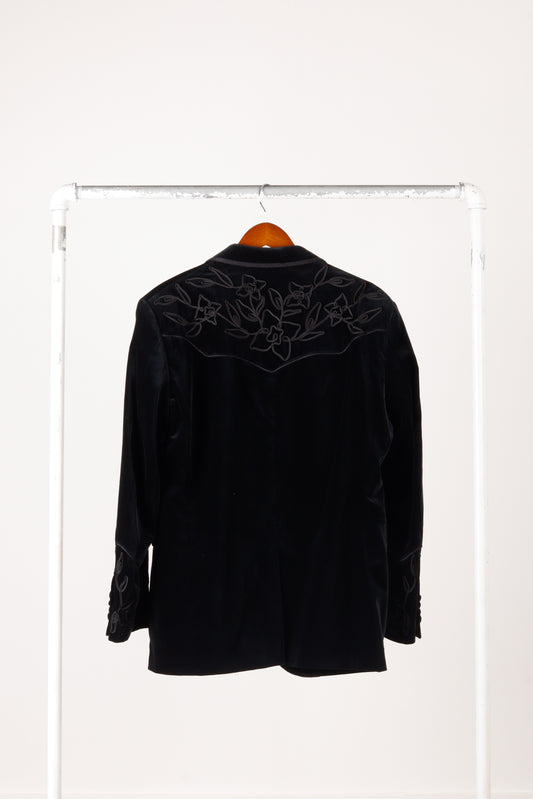 RRL Polo Ralph Lauren 'Western Embroidered' Velvet Sport Jacket Black