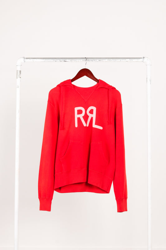 RRL Polo Ralph Lauren FW19 'RRL Logo' Hooded Sweatshirt Red (2019)