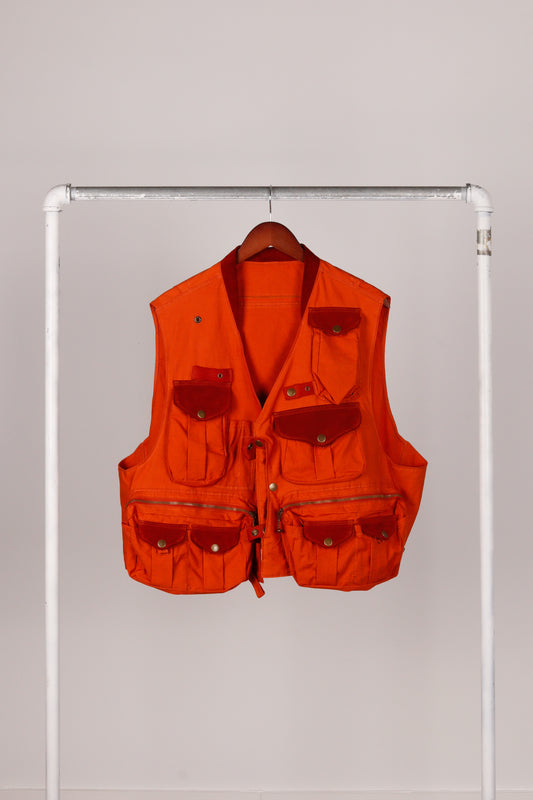 Vintage Heavy '3AM' Fishing Vest Rust Orange