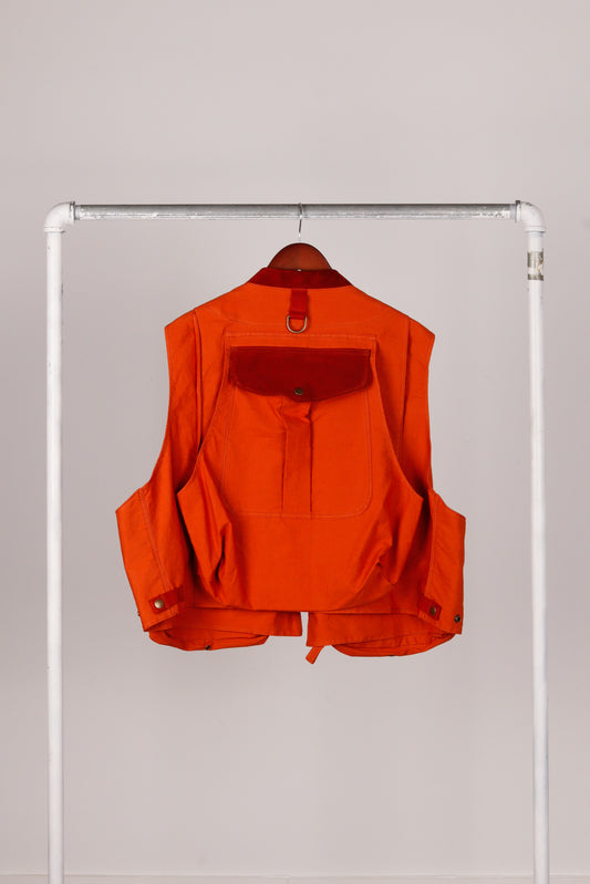 Vintage Heavy '3AM' Fishing Vest Rust Orange