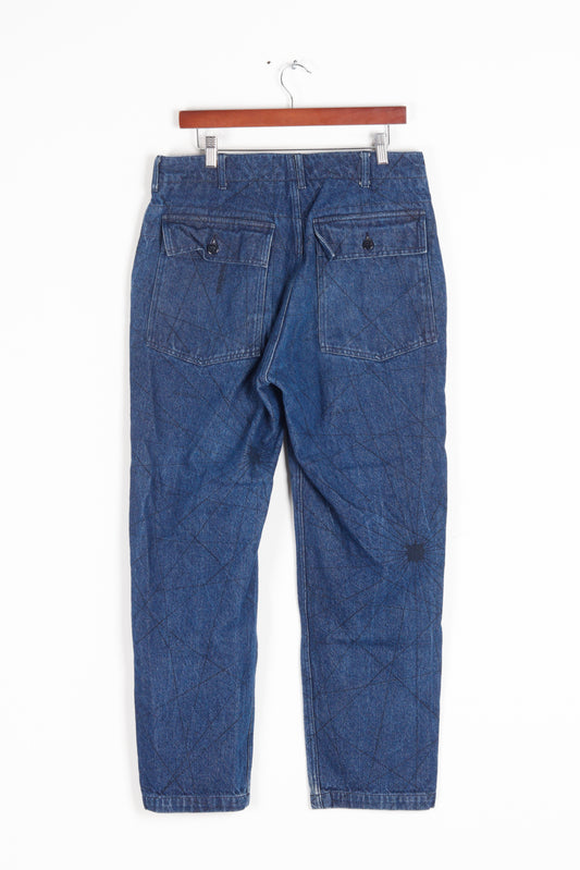 Engineered Garments FW22 'Nautical Print 12oz Denim' Fatigue Pants (2022)