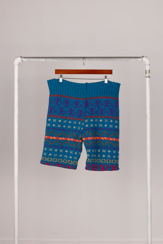 Vintage 80's Fair Isle 'Wool Print' Knit Shorts