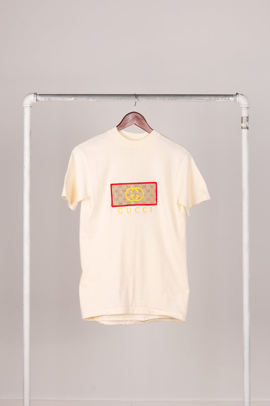 Vintage 80's Bootleg Gucci 'Embroidered Monogram' Tee