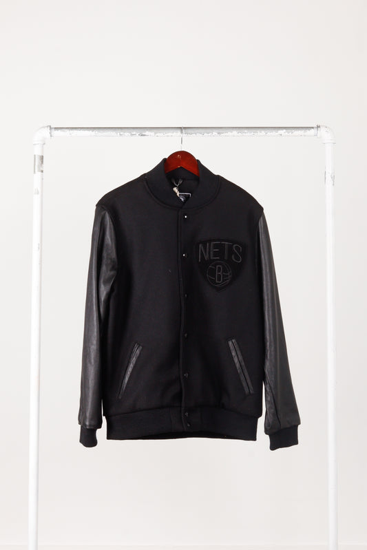 Mitchell & Ness 'Brooklyn Nets' Authentic Wool Leather Varsity Jacket (2013)