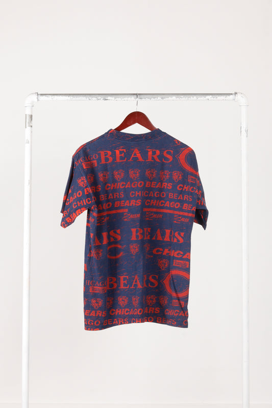 Vintage 90's Chicago Bears 'Repeater Logos' All-Over Print T-Shirt