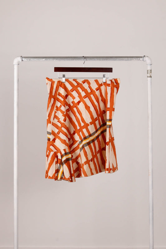 Marni 'Watercolor Grid Print' Flared Skirt