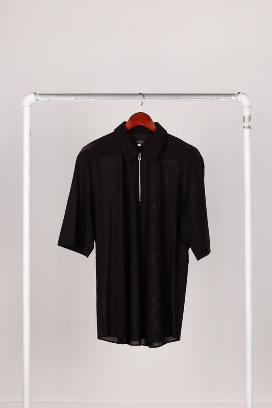 Jil Sander SS14 'Polyamide Elastic 1/4 Zip' Shirt Black (2014)