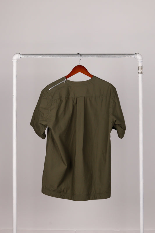 Sacai SS18 'Shoulder Zip Heavy Cotton' Top Olive (2018)