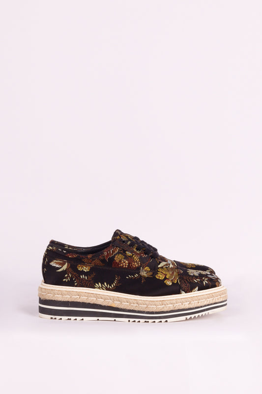 Prada AW15 'Floral Jacquard' Platform Sneakers (2015)