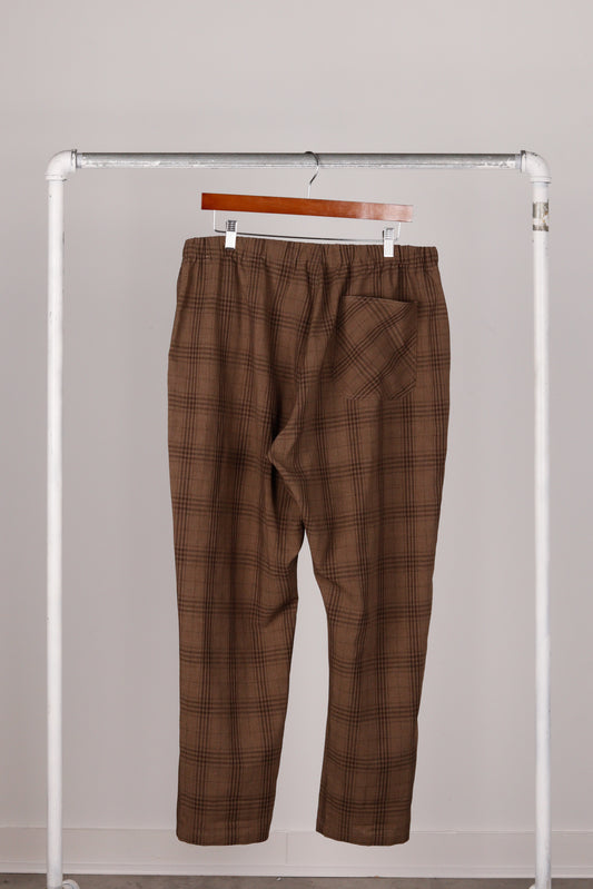 South2 West8 SS22 'Poly Plaid String' Lounge Pants Brown (2022)