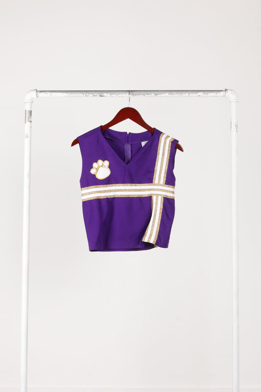 Vintage 90's Pep Threads 'Wildcats' Cheerleader Top Purple