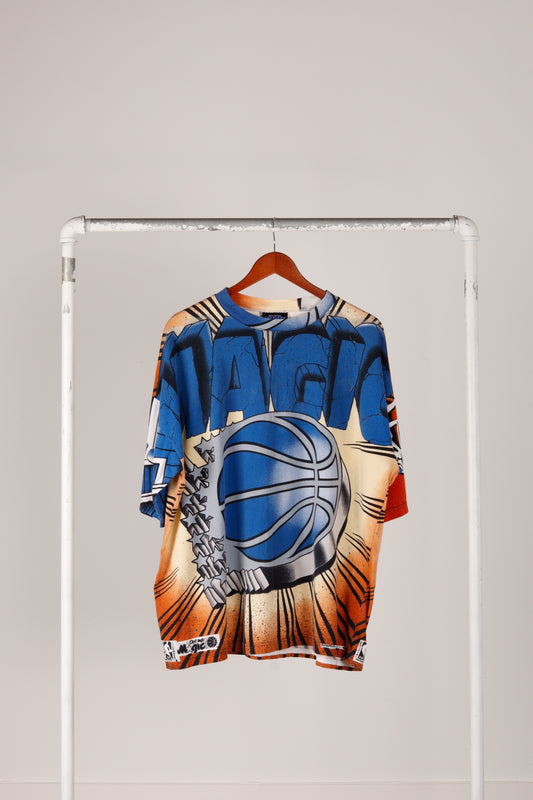 Vintage 1992 Orlando Magic 'Magic Johnson Brand All-Over Print' Tee