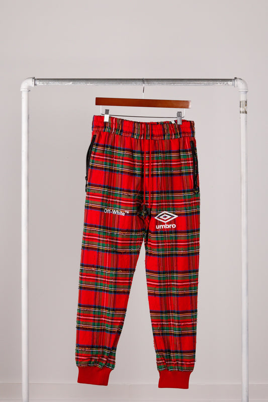 OFF-White x Umbro SS17 'Red Tartan Plaid Check' Pants (2017)