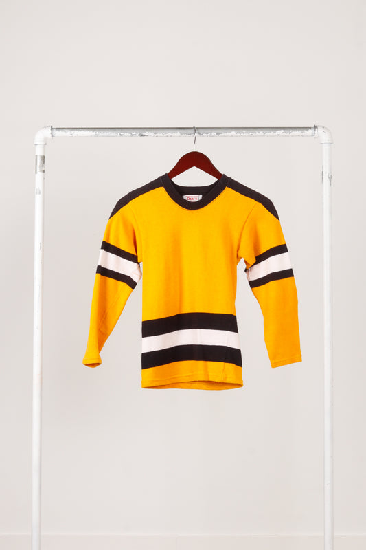 Vintage 60's Dee's 'Heavy Knit' Youth Football Jersey Yellow Black