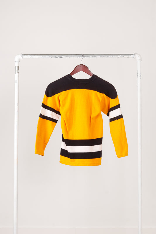 Vintage 60's Dee's 'Heavy Knit' Youth Football Jersey Yellow Black