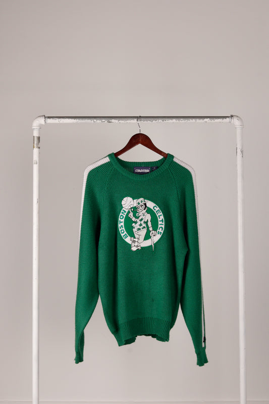 Vintage 1980's Starter 'Boston Celtics' Knit Sweater