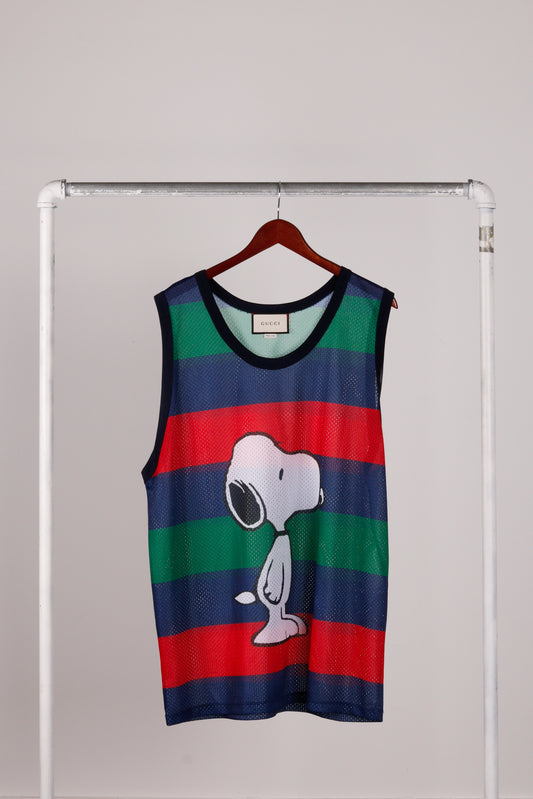 Gucci x Peanuts SS16 'Snoopy' Striped Basketball Tank (2016)