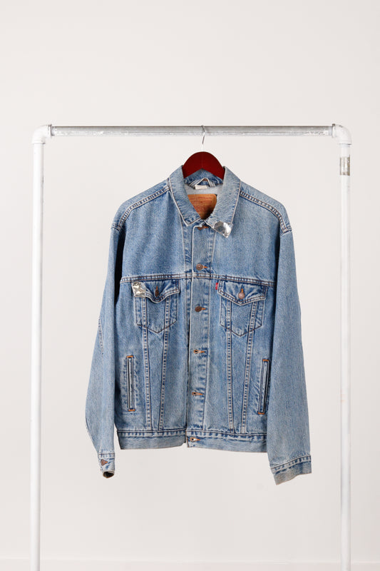 Vintage Levis Secret of Manna Customized 'Type 3 925 Silver Organic Shape' Denim Jacket