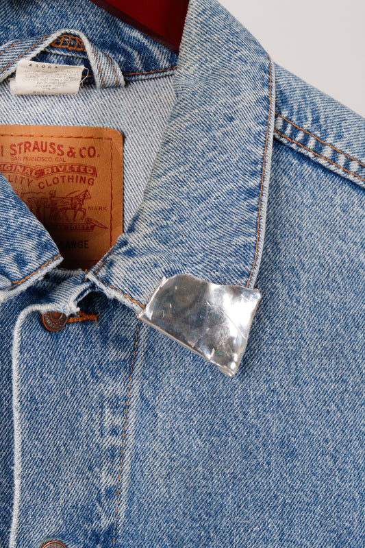 Vintage Levis Secret of Manna Customized 'Type 3 925 Silver Organic Shape' Denim Jacket