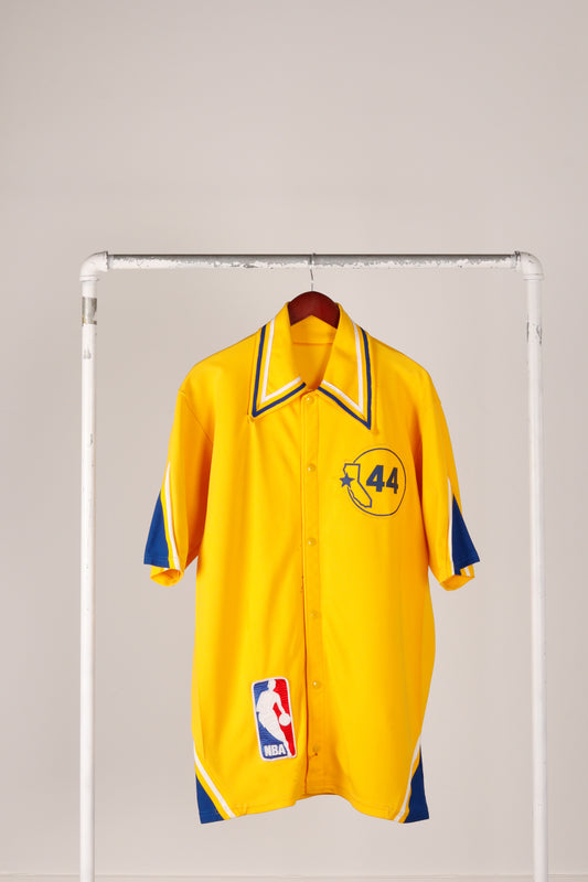 Vintage 1984 Golden State Warriors 'Player Issued Plumber Warm Up' Shirt Home