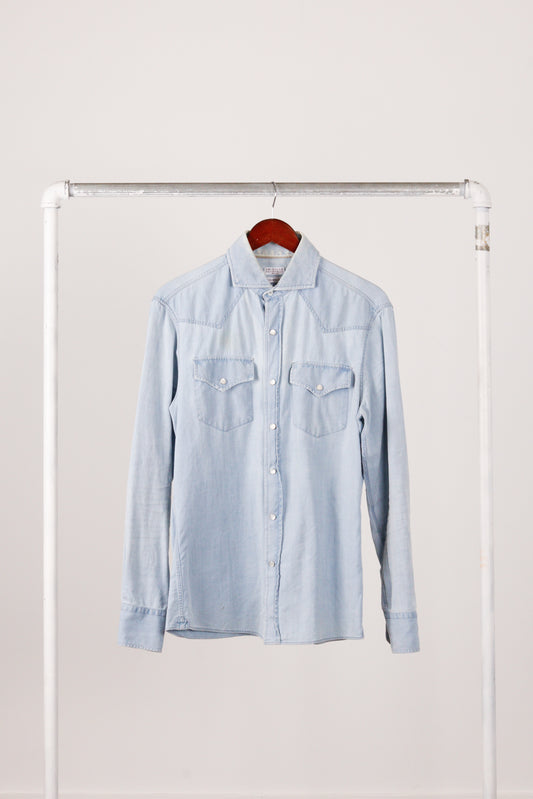 Brunello Cucinelli FW19 'Denim Western' Shirt Light Blue (2019)