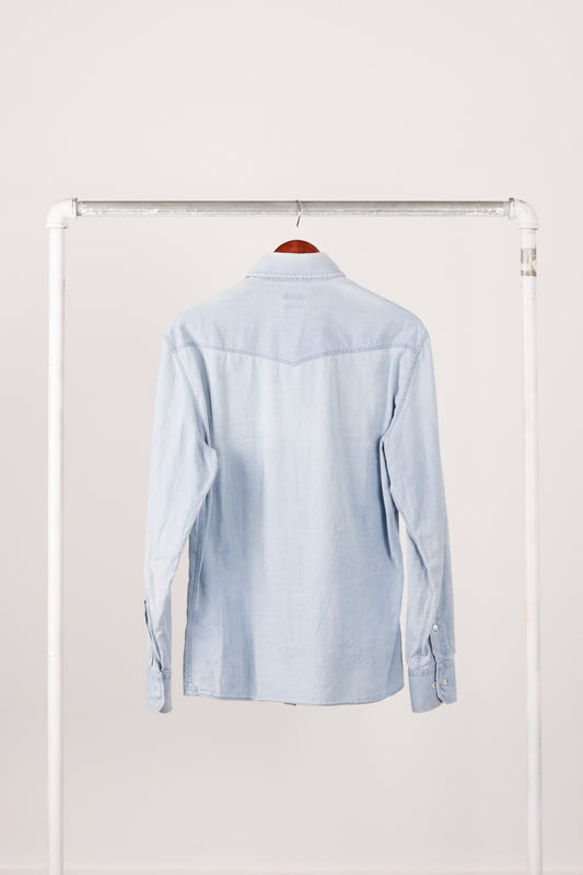 Brunello Cucinelli FW19 'Denim Western' Shirt Light Blue (2019)