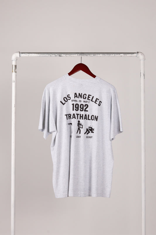 Vintage 1992 Los Angeles 'LA Riots Triathalon Novelty' Tee