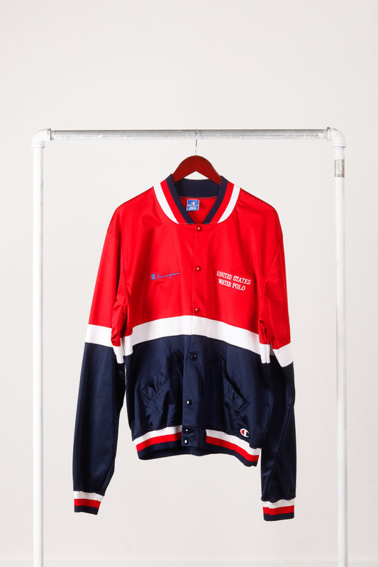 Vintage 90's Champion USA 'United States Water Polo' Snap Front Jacket