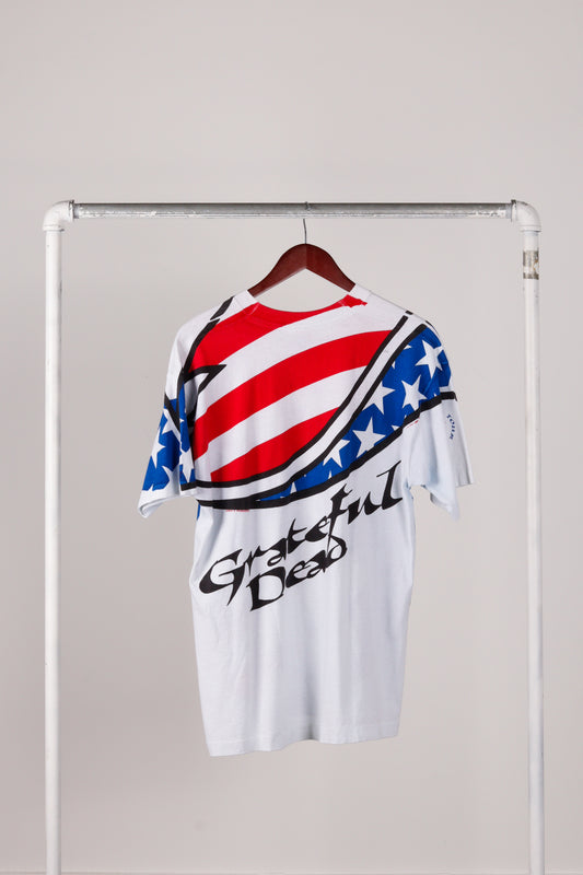 Vintage 1993 Grateful Dead '93 Summer Tour Steal Your Face Flag Megaprint' T-Shirt