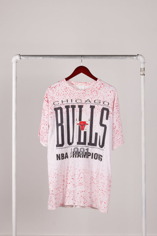 Vintage 1991 Chicago Bulls 'Fireworks All-Over Print' T-Shirt