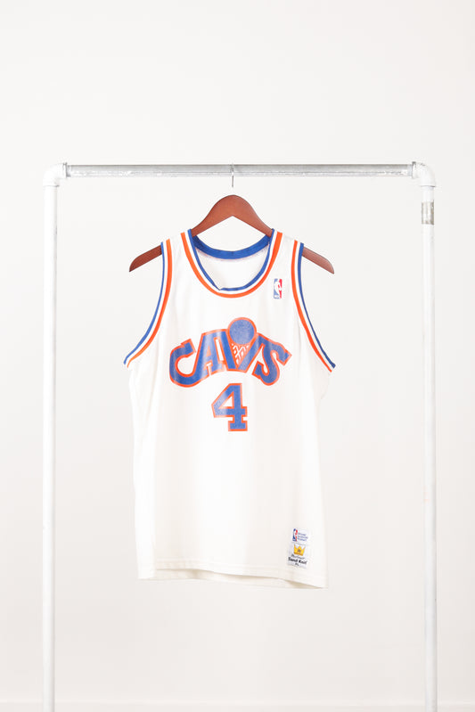 Vintage 80's Sand Knit 'Cleveland Cavaliers Ron Harper' Home Basketball Jersey White