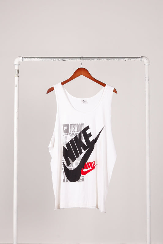 Vintage 90's Bootleg Nike 'Multi Logo' Tank Top White