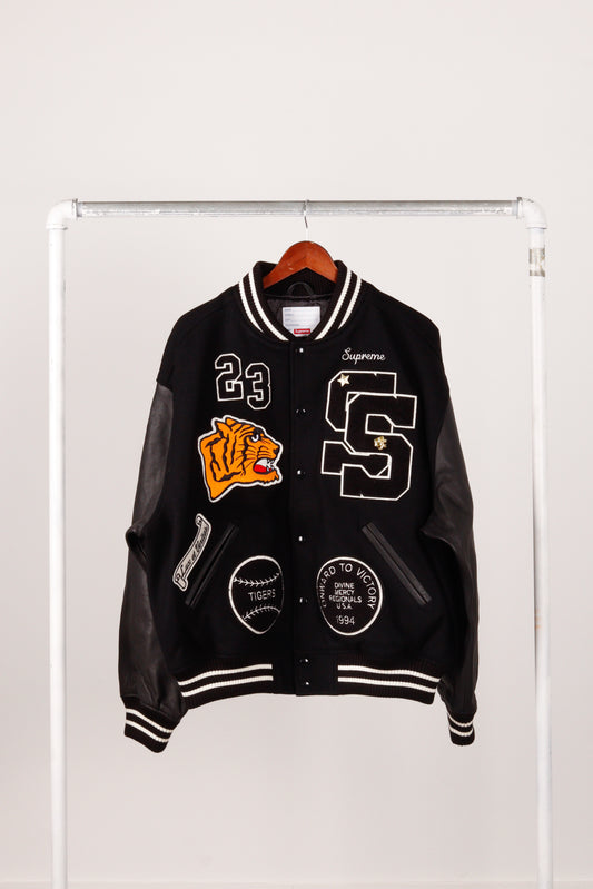 Supreme FW23 'Tiger' Varsity Jacket Black (2023)