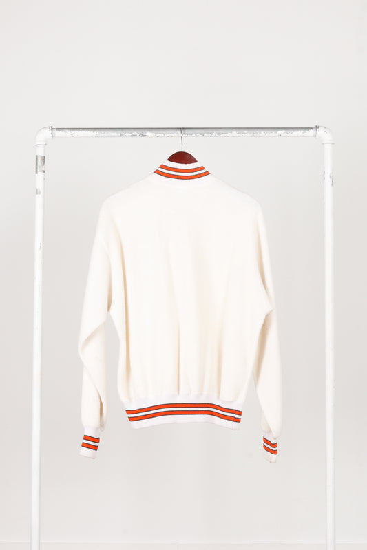 Vintage 50's Powers Athletic '188 O Embroidered' Varsity Half Zip Sweater