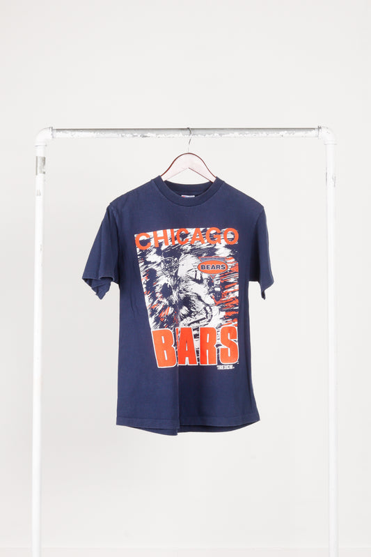 Vintage 90's Chicago Bears 'Player Motion Graphic' T-Shirt Navy