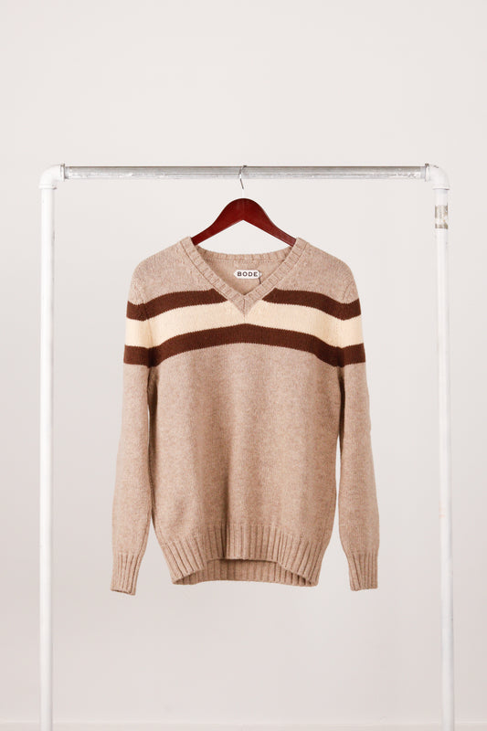 Bode FW23 'Brewster' V-Neck Sweater Brown (2023)