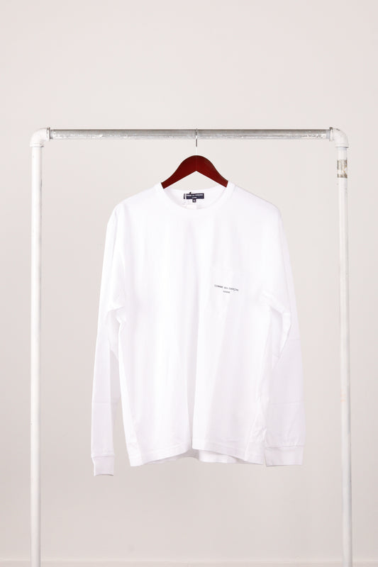 Comme des Garçons HOMME AW23 'Logo' L/S T-Shirt White (2023)