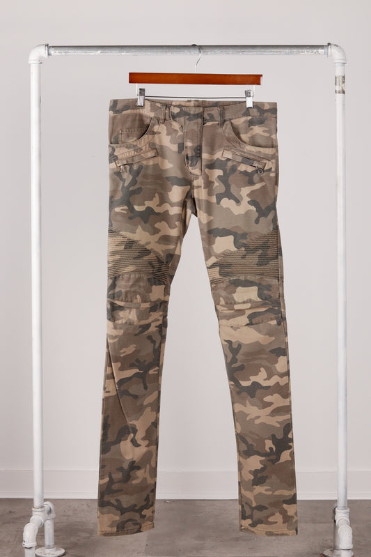 Balmain FW14 'Camo Biker' Denim Jeans (2014)