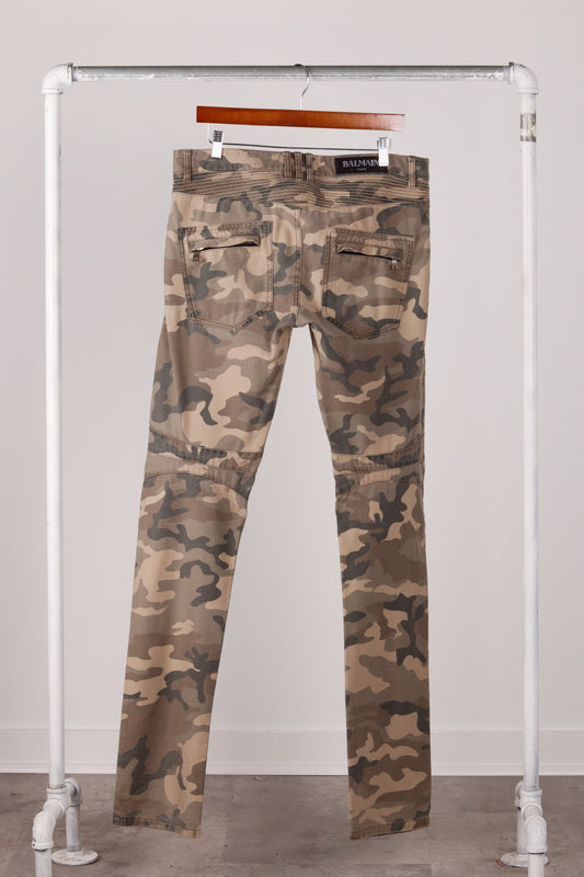 Balmain FW14 'Camo Biker' Denim Jeans (2014)