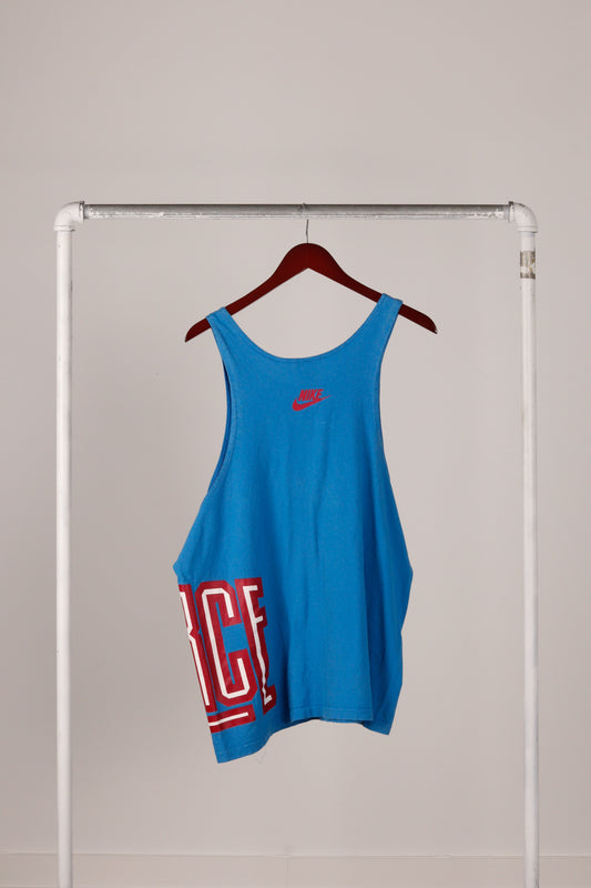 Vintage 1991 Nike 'Command Force Side Print' Tank Top Blue