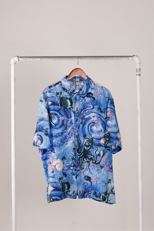 Dior x Kenny Scharf SS21 'Sealife Blue Swirl' Silk Shirt (2021)